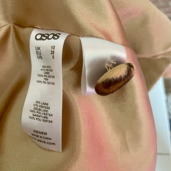 ASOS leopard trim peacoat - Picture 5 of 6